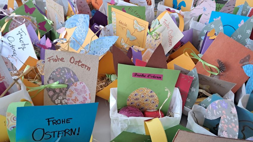 Von den Studierenden aus der khg Göttingen gebastelt: Osternester für die Patientinnen und Patienten der Caritas-Sozialstation Göttingen / Gleichen. | Foto: Caritas