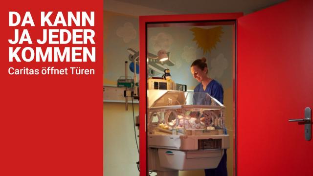 Das Plakatmotiv zu den Babylotsinnen in Hildesheim verdeutlicht die Bedeutung einer engmaschigen sozialen Vernetzung für junge Familien, um allen einen guten Start als Familie zu ermöglichen. Die Babylotsinnen fungieren als Schnittstelle zwischen Gesundheit und Jugendhilfe und machen so das Netzwerk sozialer Infrastrukturen sichtbar, das schnelle und gezielte Hilfe dort bietet, wo sie dringend gebraucht wird. Caritas-Jahreskampagne 2025: Plakatmotiv Geburtsstation